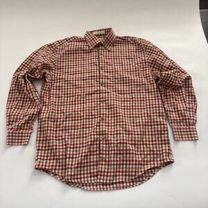 Vintage Joseph Abboud Shirt Mens Medium Plaid Business Casual‎ Dress Button Up
